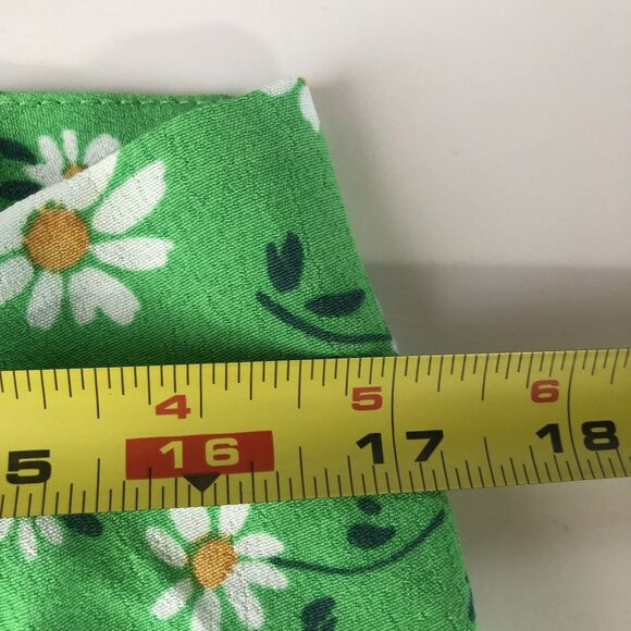 stradivarius Womens Halter Dress Slit Ruched Green Daisy Print  Size 12 NWT - Picture 5 of 16